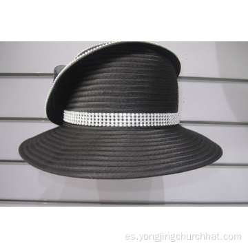 Sombreros formales de alta costura con cinta de satén para mujer